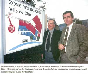 Jean-Claude Colombo et Bruno Gerelli lors de la commercialisation de la ZAC des Bauches