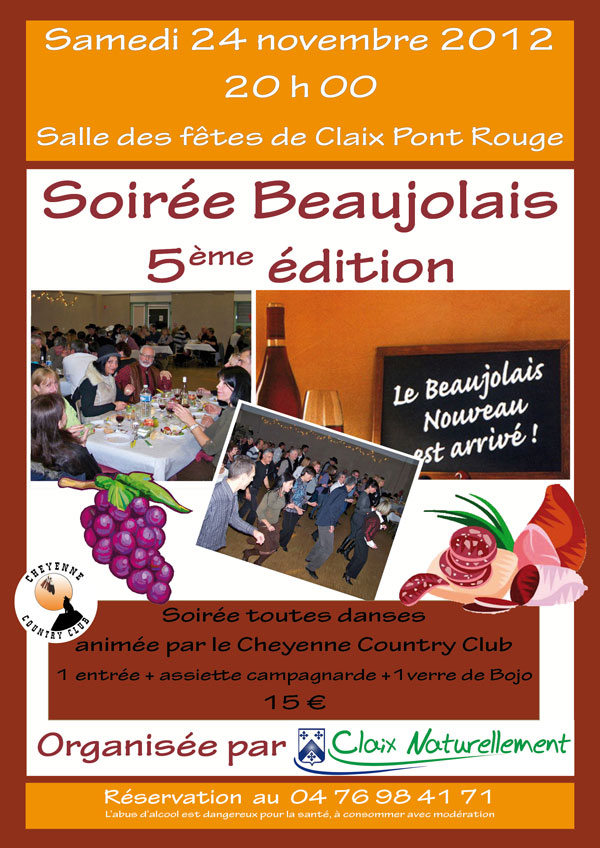 Samedi 24 novembre 2012 - 5ème soirée Beaujolais de Claix Naturellement