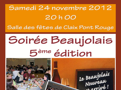 samedi 24 novembre 2012 – 5ème soirée beaujolais de Claix Naturellement