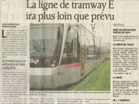 Tram E : ça va plus vite que prévu !