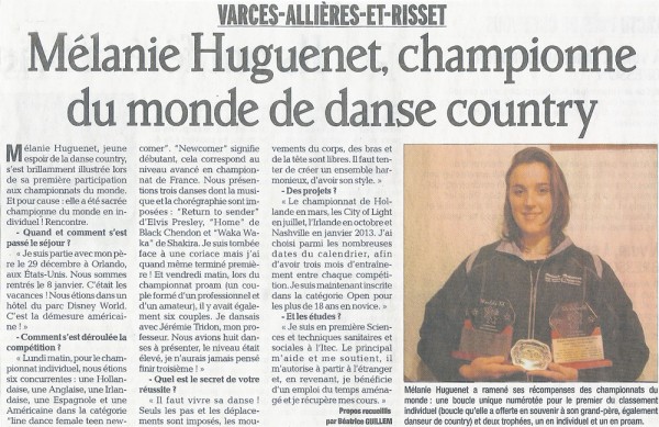 Mélanie Huguenet, championne du monde de danse country, en démonstration lors de la soirée beaujolais de Claix Naturellement