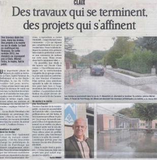 Article du Dauphiné Libéré du 5 octobre 2012 sur les travaux à Claix