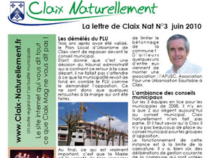 La lettre N°3 de Claix Naturellement